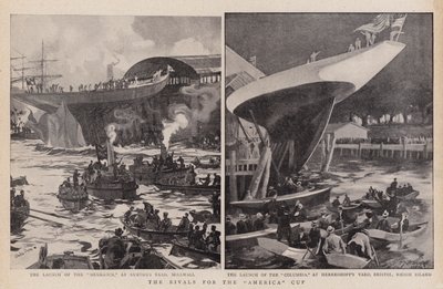The Rivals for the America Cup by Charles Edward Dixon